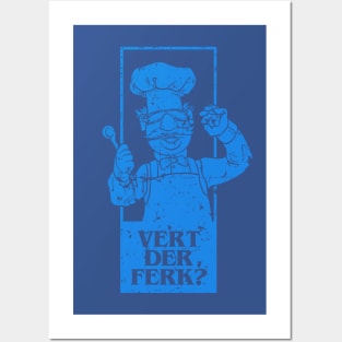 vert der ferk retrocolor - blue Posters and Art